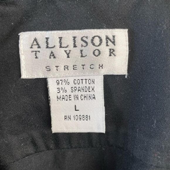 Allison Taylor Black Button Down Stretch Fit Top Size L EUC - Picture 5 of 5